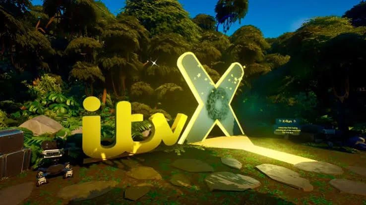 ITVX logo displayed in a lush jungle-themed television ident.