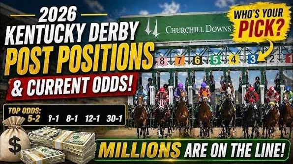 Kentucky Derby 2026 post positions and current odds at Churchill Downs.